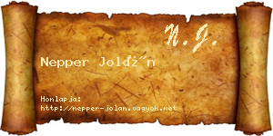 Nepper Jolán névjegykártya
