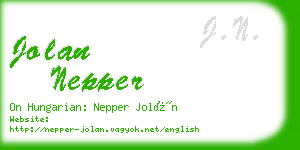 jolan nepper business card